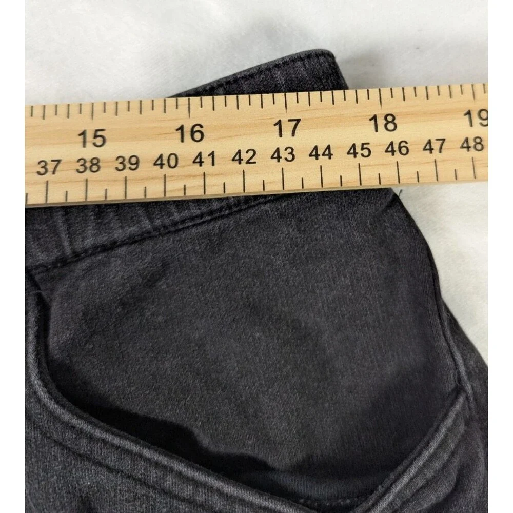 D&Co Denim + Company Womens 16 Black Denim Bermuda Shorts Stretch Knee Length